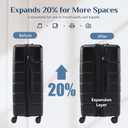 OLIXIS 3-Piece Luggage Set, Carry On Suitcases with Spinner Wheels, Expandable Travel Luggage with TSA Approved Lock & ABS Hard Shell, Black, 20/24/28 Inch