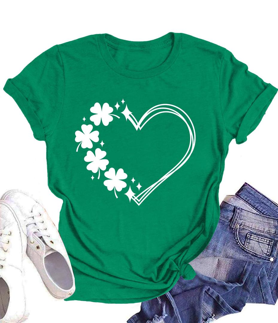 tiorhooe St Patricks Day Shirts for Women Funny Irish Shamrock Tshirts Lucky Clover St Paddy's Gifts Tee Tops