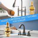 Cartridge for Kohler K-GP77005-RP & K-GP77006-RP Faucet Ceramic Valve, Hot and Cold Faucet Cartridge Replacement Parts, 2 Pack Ceramic Valve Replacement - Brass