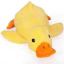 Duck Dog Toy for Aggressive Chewers, Calming Duck Toy for Dogs with Quacking Sound, Mellow Dog Calming Pillow, Safe and Durable(Yellow 17.7in)