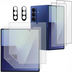 2 Pack Matte Inner Screen Protector For Samsung Galaxy Z Fold 7, 2 Pack Front Anti Glare Tempered Glass +2X Camera Lens Protector Film