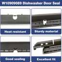 W10909089 Dishwasher Door Seal, Dishwasher Door Bottom Seal Replaces W10667473 PD00033347 4461018 Dishwasher Door Seal Compatible with Whirlpool, Amana, Kenmore
