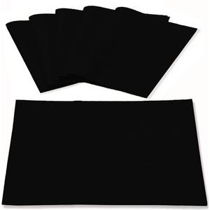 Linen Fabric Placemats Set of 6, Machine Washable, Heat Resistant, Wrinkle Free, Thick Polyester Kitchen Place Mats for Dining Table (Black)