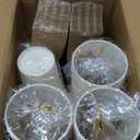 Lamosi 100 Pack 16 oz Disposable Coffee Cups with Lids and Sleeves, Leak-Proof To Go Paper Coffee Cups with Lids, Hot/Cold Beverage White Drinking Cup for Home, Office, Parties, Travel