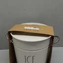 Rae Dunn Ice Bucket with Scoop - Stainless Steel Bucket with Handle, Lid and Ice Scooper - 4 Qt. Storage Bin for Ice Cubes for Bars, Parties, Backyard Barbeques, Picnics, and Camping (White)