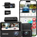 REDTIGER 530 Dash Cam 3 Channel, 2.5K+2.5K+1080P Triple Car Camera with 128GB Card, IR Night Vision, Touch Screen, Dashcam for Front Inside Rear Included WiFi GPS, 24H Parking Mode