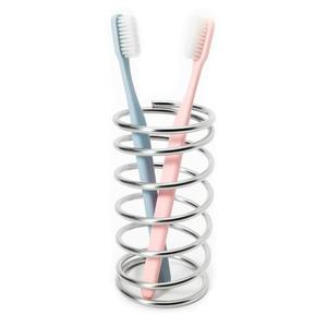 2 Pack Stainless Steel Toothbrush Holder, Unique Metal Toothbrush Stand, Multi-Purpose Organizer for Bathroom, Razors, Makeup Brushes, Pens, and Other Small Items (Large)