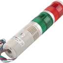 Othmro Industrial Signal Light Column LED Alarm Round Tower Light Indicator Continuous Light Warning Light Red Green DB 90db 24V 3W 1PCS