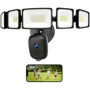iMaihom Floodlight Camera Outdoor Wired, 2K QHD Security Cam with Motion-Activated, 5500LM Brightness 5 Heads Light, Color Night Vision, 2-Way Audio, Cloud/SD Storage