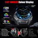 Military Smart Watch for Men with Dual-Band GPS, 5ATM Waterproof, 1.43 AMOLED Fitness Watch, Heart Rate Blood Oxygen Sleep Monitor, 160+ Sport, Bluetooth Calling Smartwatch for Hiking Running Outdoor