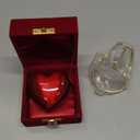 Small Heart Keepsake Cremation Urn for Human Ashes - Mini Urns for Mom & Dad with Velvet Case Memorial, Funeral Urn for Adult with Brass Stand Urns for your Loved One (Red Heart)