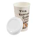 Amazon Basics Disposable Hot Paper Coffee Cups with Lids, To Go, Caf Design, 16 oz, 100-Count