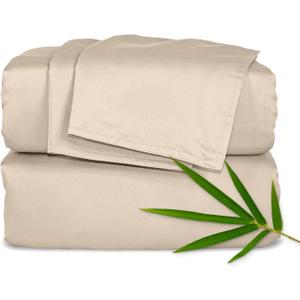 King Sheets by Pure Bamboo, Genuine 100% Organic Viscose Derived from Bamboo Bed Sheet Set, Luxuriously Soft & Cooling, Double Stitching, Lifetime Quality Promise (King, Almond) King Sheets by Pure Bamboo, Genuine 100% Organic Viscose Derived from Bamboo Bed Sheet Set, Luxuriously Soft & Cooling, Double Stitching, Lifetime Quality Promise (King, Almond)