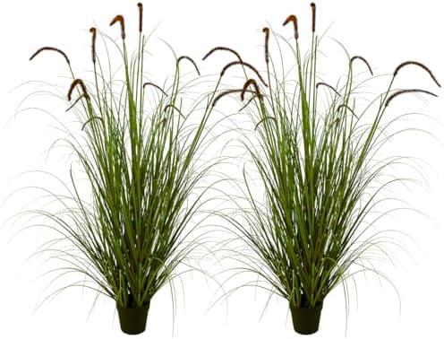 AfanD Artificial Plant 5ft(2pack) Tall Artificial Grass Plant,Faux Plants Indoor Home Decorative Artificial Plants & Flowers in Pot Fake Plant, House Plant Indoor