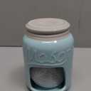 Comfify Ceramic Kitchen Sponge Holder - Farmhouse Style Sink Caddy - Mason Jar Decorative Kitchen Accessory - Country Rustic Sink Decor - Includes Free Sponge - Aqua Blue