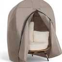 SUNCREAT Lawn Egg Chair Cover, Patio Rain Cover for Indoor Outdoor Chair, Medeium Size, Brown (Medium)