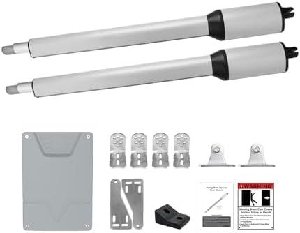 X X-HOUSE PKM-C05 Automatic Gate Opener Kit with Remote Control Kit for Light to Medium Duty Dual Swing Gates, Motor 40W Electric Gate Opener for Dual Swing Gates up to 770 lbs per Arm AC Powered
