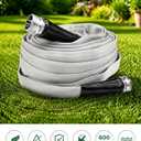 Garden Hose 50ft, Ultra-Light & Flexible Water Hose, Durable, All-Weather, Made of TPU-Drinking Water Safe, Easy to Store & Coil, Kink-Free, Camping, Car Wash, Yard, Garden and Home, Gray