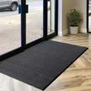 Durable Rubber Door Mat - Heavy Duty, Indoor/Outdoor, Easy Clean, Waterproof, Low-Profile Mat for Entry, Patio, Garage - Stylish (Charcoal, 5' x 3' (Mud Trapper))