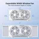 shinic 9" Twin Smart Window Fans with Exhaust and Intake, WiFi App Remote Control, 3 Speeds 3 Functions, Adjustable Width, Removable Cover, Bug Screen, Dual Window Fan Vertical for Bathroom Kitchen