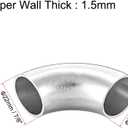 uxcell Stainless Steel 304 Pipe Fitting Long Radius 90 Degree Elbow Butt-Weld 7/8-inch OD 1.5mm Thick Pipe Size 5pcs