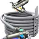 LISEN USB C to Lightning Cable, Chubby Sideways 240W Stand Data Cable, 4 in 1 Charging Cable 6.6FT with Light iPhone Charger Cord for iPhone 17 16 15 14 Pro Max/MacBook Pro/iPad/Samsung S25/Switch/PS5 (Grey)