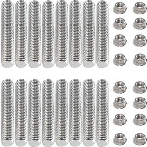 M8*1.25 Studs Kit Exhaust Studs and Nuts Kit Compatible with Ford 4.6L 5.4L F150 F250 Studs and Nuts Stainless Steel