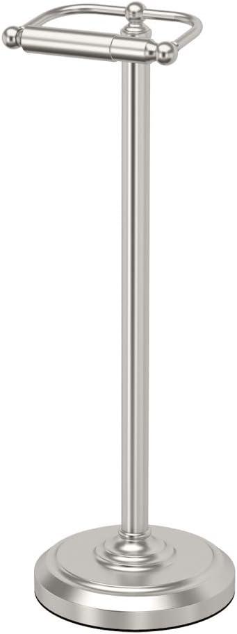 Gatco 1436SN Pedestal Toilet Paper Holder, Satin Nickel
