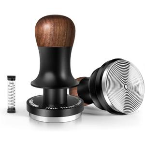 MHW-3BOMBER 58mm Espresso Tamper - 3 Spring Loaded Coffee Tamper with 15lb / 30lbs Replacement Springs - Barista Calibrated Tamper with Sound Feedback - Compatible with 58mm Portafilter T6172T-OS (58.35mm, Metal Color Ripple Base)