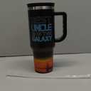 Cool Uncle Tumbler with Handle Cool Gifts for Uncles Best Uncle in the Galaxy 40oz Insulated Coffee Tumbler with Straw and Lid Christmas Father's Day Present for Uncles