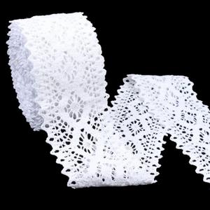 White Lace Ribbon 8 Yards Crochet Trim Cotton Sewing Lace for Crafts, Gift Package Wrapping, Bridal Wedding Decoration, Scrapbooking Supplies (2.7 inch*8yards)