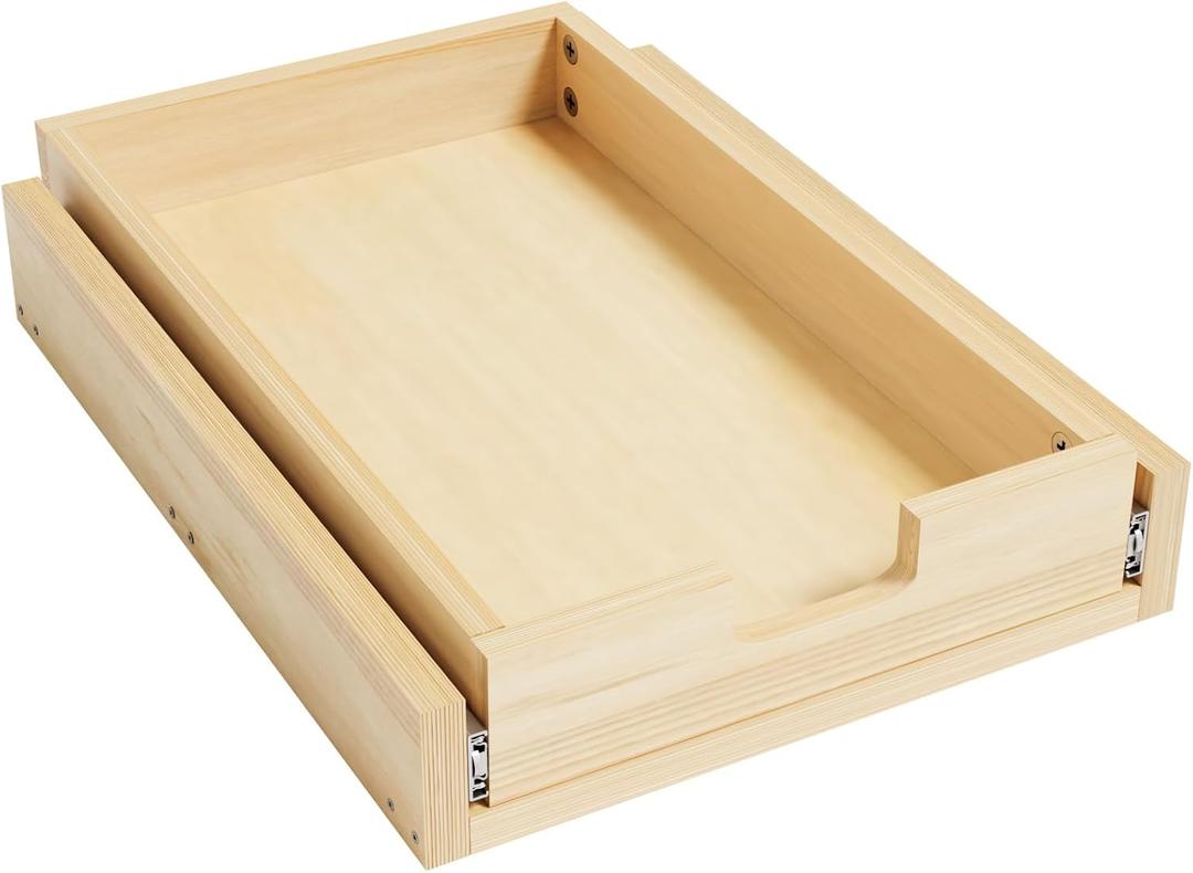 Pull Out Cabinet Organizer, 11''W21''D Sliding Drawers for Cabinets, Soft Close Slide Out Wooden Pull out Drawers, Base Cabinet Organization for Kitchen, Pantry, Bathroom