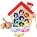 Wooden Bee to Hive Matching Game, Fine Motor Skill Toy for Toddlers, Montessori Toys for 3 Year Old Color Sorting Matching for Kids, Early Learning Preschool Educational Gift for 3 4 5 Years Old