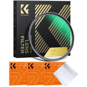 K&F CONCEPT 58mm MC UV Protection Filter with 28 Multi-Layer Coatings HD/Hydrophobic/Scratch Resistant Ultra-Slim UV Filter for 58mm Camera Lens (Nano-X Series)