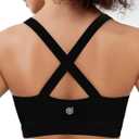 Cordaw Pickleball Sports Bras for Women High Support, Molded Cup Crisscross Back High Impact Workout Yoga Bra (Large, Black)
