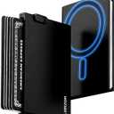 LORZOR Slim Magnetic Wallet for Men: Card Holder for iPhone Compatible with MagSafe - Pop Up Wallet Minimalist with RFID Blocking for 5 Credit Cards, Magnet Sticker&Gift Box Included (Black)