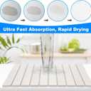 Large Stone Dish Drying Mat for Kitchen Counter,24"(L)16"(W),Collapsible Quick Dry Dish Drying Mat,Diatomaceous Earth Mats for Cutlery, Pots and Bottles,Match Any Countertop (23.6" x 15.3")