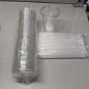 Lamosi 100 Pack 16 oz Clear Plastic Cups with Lids and Straws, Disposable Plastic Coffee Cups with Lids for Iced Coffee, Cold Beverages, Smoothies and To-Go Drinks