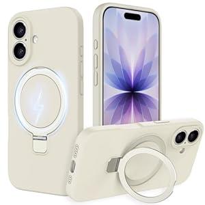 IYH Magnetic Case for iPhone 17 6.3" with Invisible Stand [16FT Military Protection] Liquid Silicone Cover, White