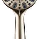 Handheld Shower Head, 6 Spray Setting High Pressure Shower Head with Brass Swivel Ball Bracket and Extra Long Stainless Steel Hose, Brushed Nickel, 5", 1.8 GPM for California