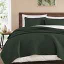 WRENSONGE King Size Quilt-3 Pieces Lightweight Bedspreads Dark Green King Quilt Bedding Set for All Seasons, Soft Summer Coverlet with 2 Pillow Shams Suitable for Bed, Couch, Quilt Blanket (King(106" x 94))