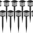 GIGALUMI Solar Outdoor Lights10 Pack LED Solar Lights Outdoor Waterproof, Solar Walkway Lights Maintain 10 Hours of Lighting for Your Garden, Landscape, Path, Yard, Patio, Driveway (Warm White)