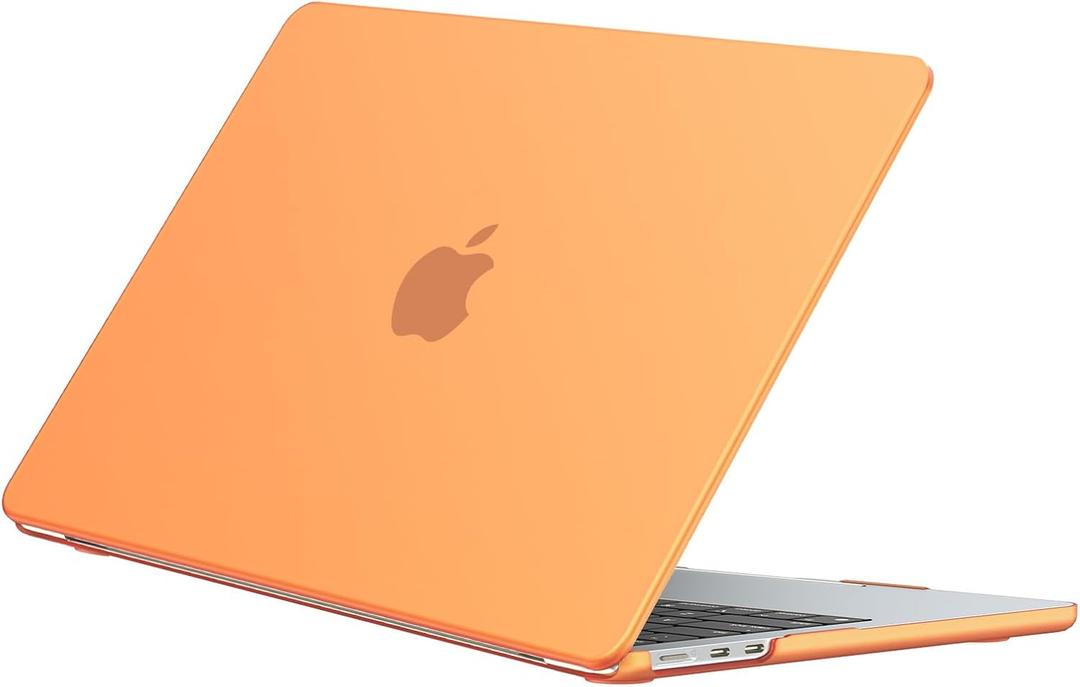 EooCoo Case Compatible with MacBook Air 13 inch M5 2026-2022 M4 M3 M2 A3449 A3240 A3113 A2681, Matte Hard Shell Scratch Resistant Protective Cover Compatible for MacBook Air 13.6 inch, Matte Orange