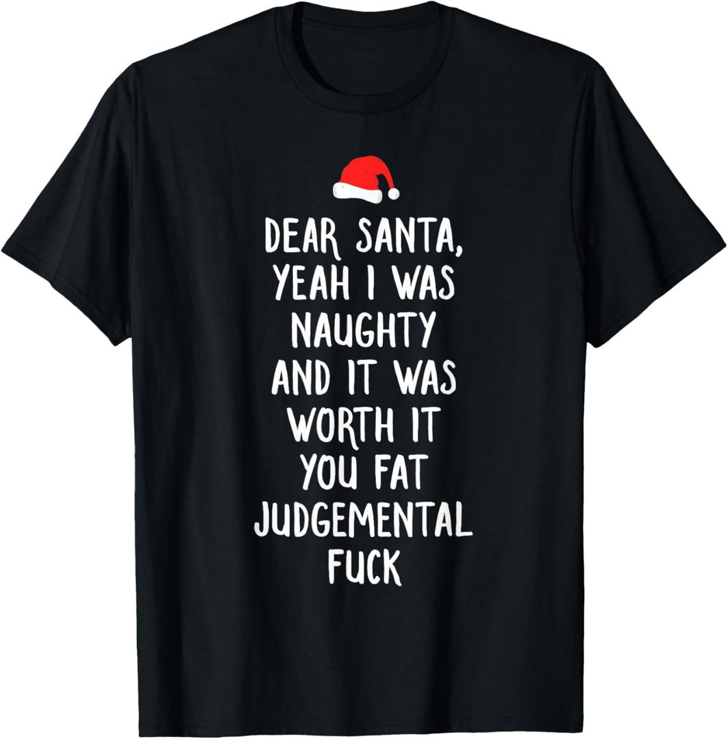 Dear Santa Funny Inappropriate Christmas T-Shirt L 