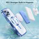 [CD Ring & Curly Wave Edge] for iPhone 15 Pro Case, 2025 Upgraded [Full Camera Protection] [Compatible with MagSafe] Plating Soft Non-Yellowing Clear Case for 15 Pro 6.1 " Men Women ,Titanium Blue