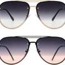 Trendy Oversized Aviator Sunglasses Womens, Retro Cute Big Shades Women's Fashion Sun Glasses UV Protection VF2203