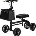 Knee Scooter with Disc Brake, Steerable Knee Walker for Adults,Foldable Rover Scooter forBroken Foot Injured Leg Crutch,Black
