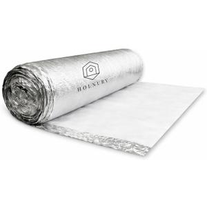 3-in-1 Acoustic Premium Floor Underlayment - 200 sqft Roll - 3mm Thick EPE with Silver Foil Vapor Barrier with Tape - Moisture Barrier, Thermal Insulation, Sound Insulation (Silver Protect)