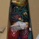 SUNSGNE Jumbo Christmas Hanging String Lights 16FT Large Xmas Lights with 10 Count 5'' LED Giant Multicolor Bulbs, C7 Big Bulb Vintage Christmas Light for Indoor Outdoor Roof Yard Decor, Green Wire (Diamond Clear Multicolor)