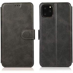 QLTYPRI Case for iPhone 11 Pro Max, Premium PU Leather Simple Wallet Case [Card Slots] [Kickstand] [Magnetic Closure] Shockproof Flip Cover for iPhone 11 Pro Max 6.5 inch - Black